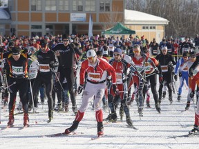Skiers take part in the freestyle Gatineau Loppet cross-country ski race in Gatineau on Sunday, February 19, 2017. (Patrick Doyle)