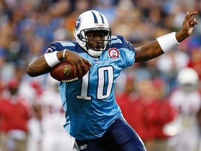 Former Titans quarterback Vince Young is coming out of retirement and looking for a team to take a chance on him. Perhaps the Saskatchewan Roughriders will be that team. (Getty Images)