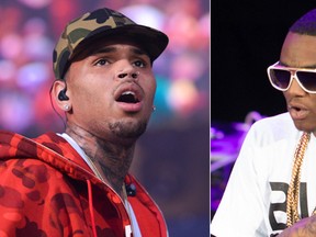Soulja Boy, right, claims Chris Brown was backing out of a boxing match because he refused to sign the contract.