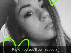 An Instagram picture posted as a tribute to Kanata teen Chloe Kotval. -