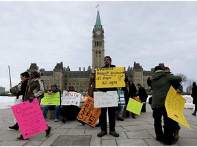 The Canadian Association of People Who Use Drugs (CAPUD) organized a day of action to protest the human cost of failed drug policy across Canada in Ottawa. TONY CALDWELL / POSTMEDIA NETWORK