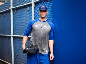Toronto Blue Jays starting pitcher J.A. Happ poses for a photograph prior to the official opening of spring training in Dunedin on Feb. 13, 2017. (THE CANADIAN PRESS/Nathan Denette)