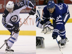 Patrik Laine and Auston Matthews at the Air Canada Centre on Feb. 22, 2017. (Jack Boland/Postmedia)