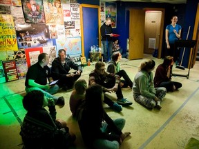 Members of Vermilion Theatre Productions practice for their upcoming musical, To Be Perfectly Frank, at Cloud No. 9 on Sunday, January 29, 2017, in Vermilion, Alta.  Taylor Hermiston/Vermilion Standard/Postmedia Network.