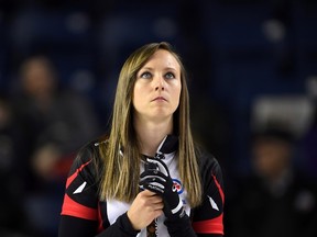 Ontario skip Rachel Homan looks on as she takes on Newfoundland during the Scotties Tournament of Hearts in St. Catharines, Ont., on Feb. 22, 2017. (THE CANADIAN PRESS/Sean Kilpatrick)