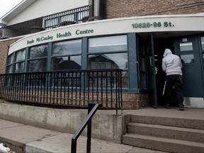 The Boyle McCauley Health Centre, 10628 96 St., is one of four proposed locations for a safe injection site, in Edmonton Wednesday, Feb. 22, 2017. David Bloom/Postmedia