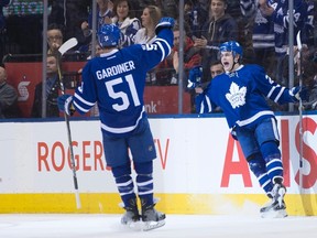 With 19 points, William Nylander (right) leads the Leafs’ league-leading power play at 23.5%. (CP)