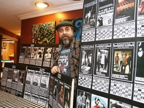 Paul Loewenberg with some of the Townehouse calendars he's designed and written since 1995. The calendars, mounted on 22 boards, will be on display starting the Saturday at the Townehouse. Gino Donato/Sudbury Star/Postmedia Network
