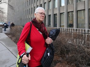 Dorrianne Armstrong Sears leaves the courthouse on University Avenue on Thursday, Feb. 24, 2017, after reading her victim impact statement at Haytham Markos’ sentencing hearing for dangerous driving causing bodily harm. (STAN BEHAL/TORONTO SUN)