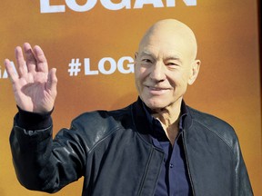 Patrick Stewart attending a photocall for 'Logan' at the Vilamagna hotel in Madrid, Spain on Feb. 20, 2017. (Oscar Gonzalez/WENN.COM)