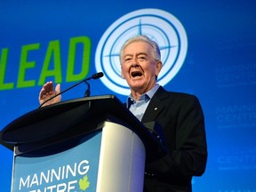 Preston Manning speaks at the opening of the Manning Centre conference in Ottawa on Friday, Feb. 24, 2017. (THE CANADIAN PRESS/Justin Tang)