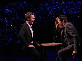 Neil Patrick Harris and Jimmy Fallon play Egg Russian Roulette on The Tonight Show. (Handout)