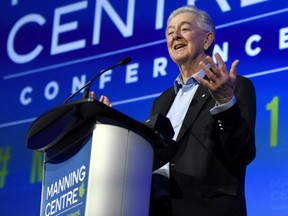 Preston Manning speaks at the opening of the Manning Centre conference, on Friday, Feb. 24, 2017 in Ottawa. (THE CANADIAN PRESS/Justin Tang)