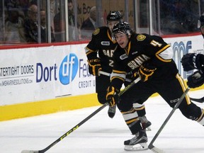 Jeff King scored a goal and tallied three assists Friday night in Sault Ste. Marie as the Sarnia Sting were edged 6-5 by the Greyhounds. (File photo)