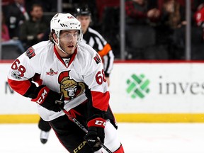 A groin injury prevented Mike Hoffman of the Senators from playing against Carolina last night. (Getty Images)