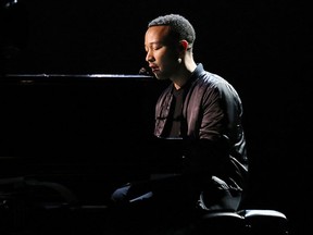 John Legend is seen during rehearsals for the 89th Academy Awards on Friday, Feb. 24, 2017. (Matt Sayles/Invision/AP)