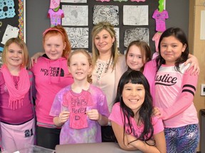 St. David School Grade 3/4 students Lindsay SanSoucy, Fayth McKinnon, Tate Armstrong, Sammi Sprague, Keisha Kimewon-Toulouse, Dakota McNichol and Grade 3/4 Teacher Ginny Long. Supplied photo