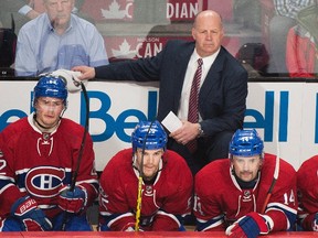 Canadiens head coach Claude Julien looks on from the bench during NHL action against the Islanders in Montreal on Thursday, Feb. 23, 2017. (Graham Hughes/The Canadian Press)