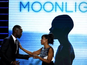 Actress Kerry Washington presents the Robert Altman Award for 'Moonlight' to actor Mahershala Ali onstage during the 2017 Film Independent Spirit Awards at the Santa Monica Pier on February 25, 2017 in Santa Monica, California. (Kevork Djansezian/Getty Images for Film Independent)