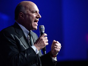 Kevin O'Leary speaks during a Conservative Party leadership debate at the Manning Centre conference, on Friday, Feb. 24, 2017 in Ottawa. THE CANADIAN PRESS/Justin Tang