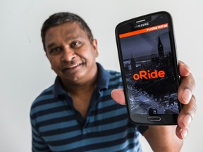 Neville Hewage, director of business development for oRide Technologies, has applied for a private transportation license from the city of Ottawa for his oRide app.