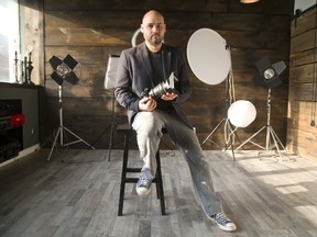 Videographer Edward Platero has opened a small video firm on King Street in London. (MIKE HENSEN, The London Free Press)
