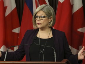 NDP Leader Andrea Horwath laid out her plan to cut hydro bills on Monday, Feb. 27, 2017 at Queen's Park in Toronto. (VERONICA HENRI/TORONTO SUN)