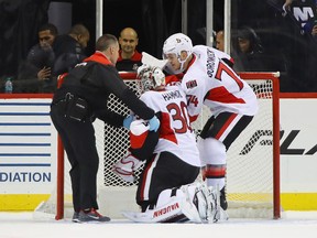 Senators goalie Andrew Hammond underwent surgery yesterday what will end his season. (GETTY IMAGES)