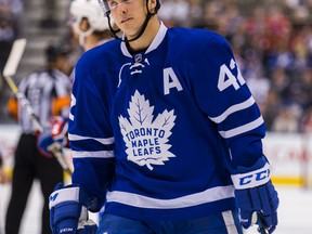 Toronto Maple Leafs Tyler Bozak during third period action against Montreal Canadiens at the Air Canada Centre in Toronto on Jan. 7, 2017. (Ernest Doroszuk/Postmedia Network)
