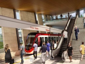 Pimisi station, which is part of the Stage 1 portion of the Confederation Line, is being specifically designed to celebrate the art, culture and heritage of the Algonquin people. RENDERING / CITY OF OTTAWA