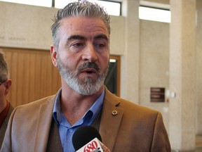 John Callahan, president of the Amalgamated Transit Union Local 1505, called on City Council to act quickly to improve Winnipeg Transit safety on Tuesday, Feb. 28, 2017, in the wake of the stabbing death of bus driver Irvine Jubal Fraser on Valentine's Day.