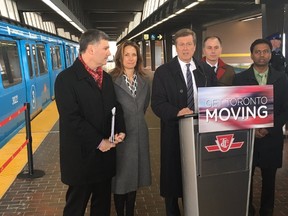 Mayor John Tory at Kennedy subway station on Tuesday, Feb. 28, 2017. (Shawn Jeffords/Toronto Sun)