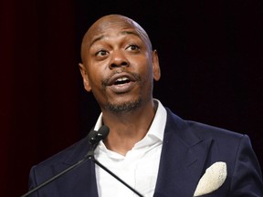 In this July 18, 2015 file photo, comedian Dave Chappelle speaks at the RUSH Philanthropic Arts Foundation's Art for Life Benefit in New York. Chappelle will present at the Canadian Screen Awards later this month. (THE CANADIAN PRESS/AP-Photo by Scott Roth/Invision/AP, File)