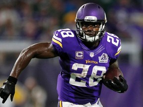 Running back Adrian Peterson has likely played his last game in a Minnesota Vikings uniform. (The Associated Press)