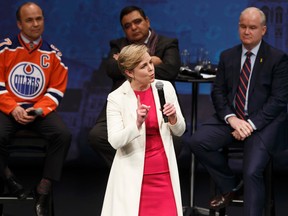 Candidate Kellie Leitch speaks during the Conservative Party of Canada leadership debate in Edmonton on Tuesday, February 28, 2017. Ian Kucerak / Postmedia