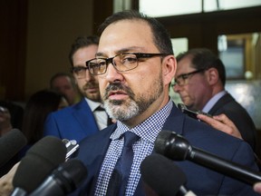 Ontario Energy Minister Glenn Thibeault scrums with media at Queen's Park in Toronto on Wednesday, March 1, 2017. (Ernest Doroszuk/Toronto Sun)