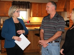 Ontario NDP leader Andrea Horwath visited Scot and Cheryl Ryckman, of Duart, Ont. on Wednesday March 1, 2017 to discuss the impact rising hydro prices have had on their quail farm operation. (Ellwood Shreve/Chatham Daily News)