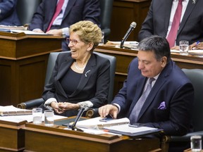 Ontario Premier Kathleen Wynne and Finance Minister Charles Sousa at Queen's Park in Toronto on Tuesday, February 21, 2017. (Ernest Doroszuk/Toronto Sun)