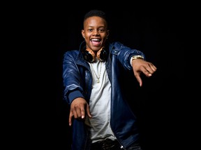 In this July 21, 2015 file photo, 17-year-old rapper Silento poses for a portrait in New York. Silento, a U.S. rapper known for his hit song "Watch Me (Whip/Nae Nae)" has had his passport seized by authorities in the United Arab Emirates over a business dispute.(Photo by Drew Gurian/Invision/AP, File)