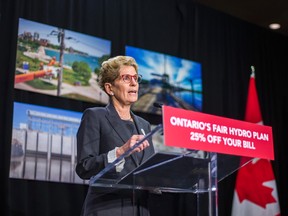Ontario Premier Kathleen Wynne announces cuts to hydro rates during a press conference in Toronto on Thursday, March 2, 2017. (Ernest Doroszuk/Toronto Sun)