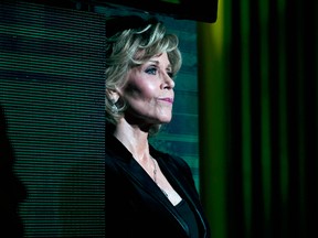 Actress Jane Fonda speaks onstage during the 14th Annual Global Green Pre Oscar Party at TAO Hollywood on February 22, 2017 in Los Angeles, California. (Photo by Frazer Harrison/Getty Images for Global Green)