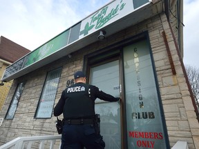 London police raided five marijuana dispensaries, including Tasty Budd's on Wharncliffe Road, pictured here, on March 2. (Free Press file photo)