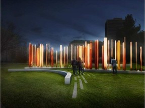 Submission by Team Mills, a seven-member team of artists, landscape architects and public art consultants led by Karen and Ben Mills of Hamilton.