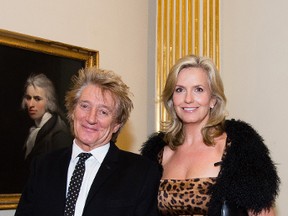 Rod Stewart and Penny Lancaster attend a reception and awards ceremony at Royal Academy of Arts on October 11, 2016 in London, England. (Photo by Jeff Spicer - WPA Pool/Getty Images)