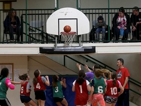 Action from the girls division Wednesday at the Pete' Petersen Basketball League at St. Patrick's School in Kingston. (Ian MacAlpine/The Whig-Standard)