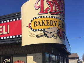 A vehicle driven by an elderly driver smashed into a bakery building on Dundas Street Saturday (Free Press Staff)