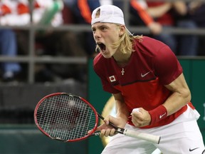 Denis Shapovalov of Canada during the Davis Cup at TD Place in February. Getty Images