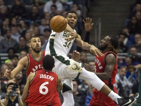 The Raptors couldn't do much against Giannis Antetokounmpo. AP