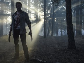 This image released by Twentieth Century Fox shows Hugh Jackman from the film, "Logan." (Ben Rothstein/Twentieth Century Fox via AP)