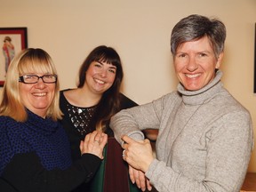 Sudbury Women's Action Group v2.0 (SWAGv2.0) members include Janet Gasparini, left, Jen McKerral and Vicki Jacobs. (John Lappa/Sudbury Star)